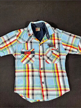 Boys Omax Junior Plaid Button Down Shirt